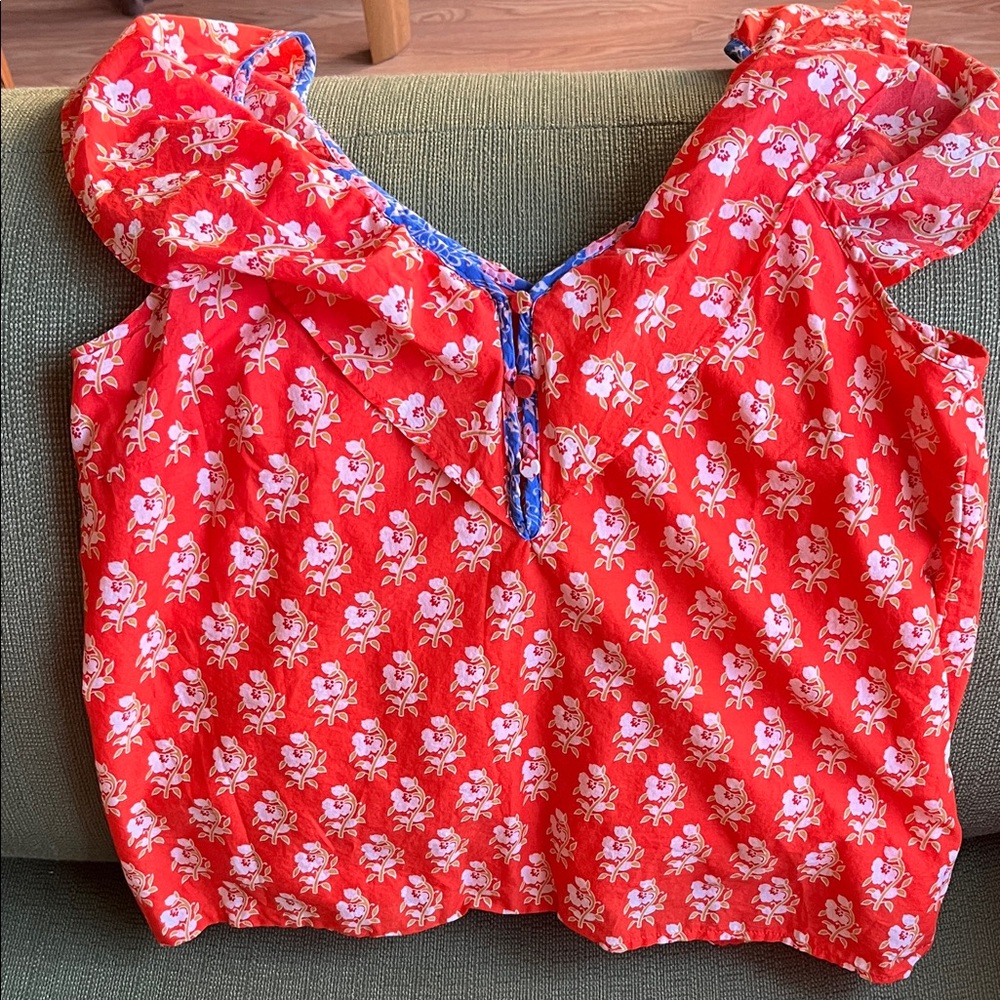 J. Crew Orange Floral Tank Top